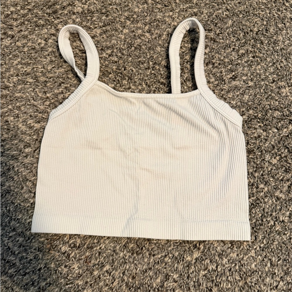 Colsie Ribbed Off-White Tank Top